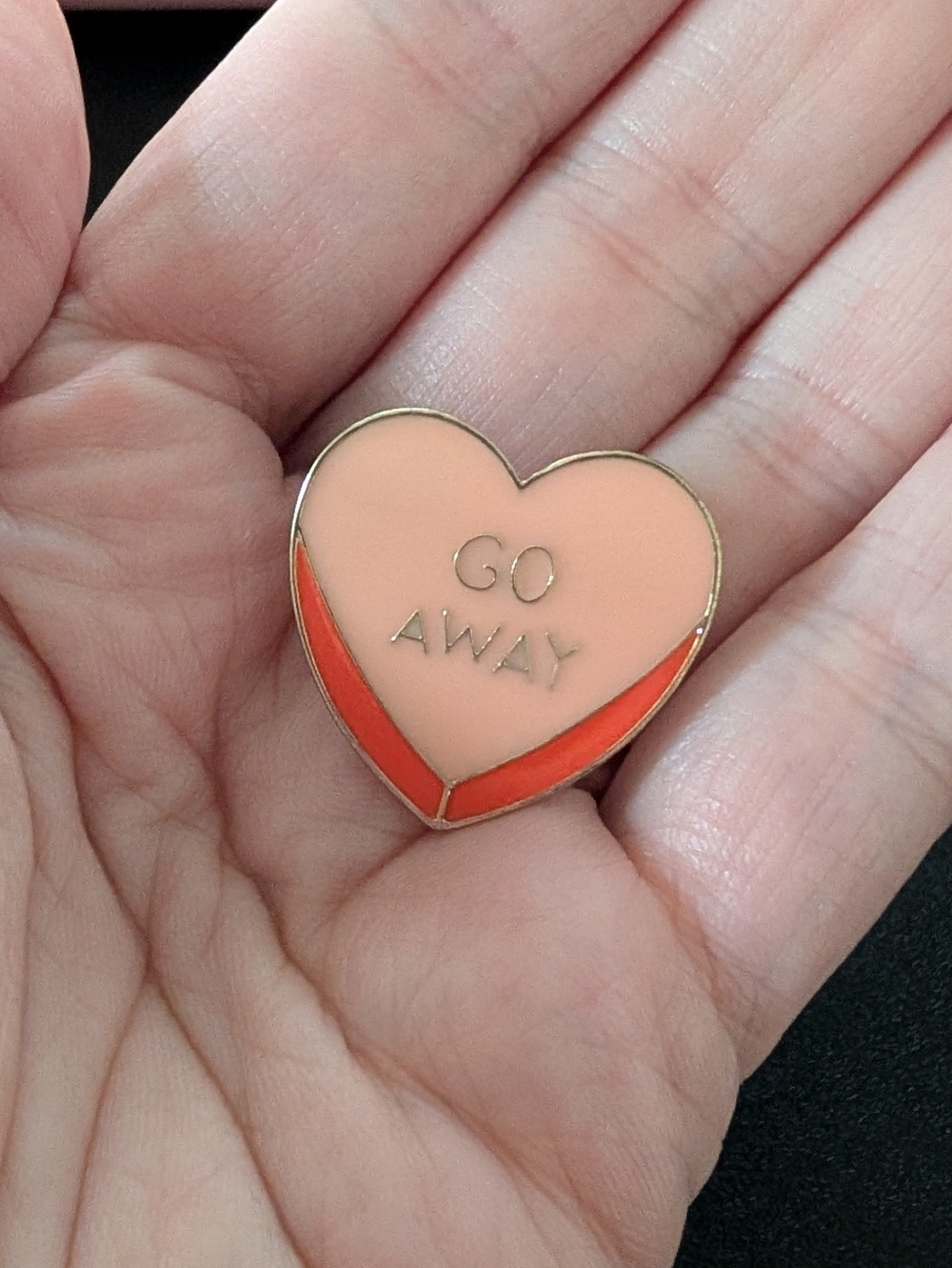 “Go Away” Heart Enamel Pin